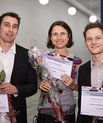 Fra venstre mod højre ses Tejs Ehlers Klug, Tine Brink Henriksen og Simon Tilma Vistisen. Foto: Tonny Foghmar/Aarhus Universitetshospital.