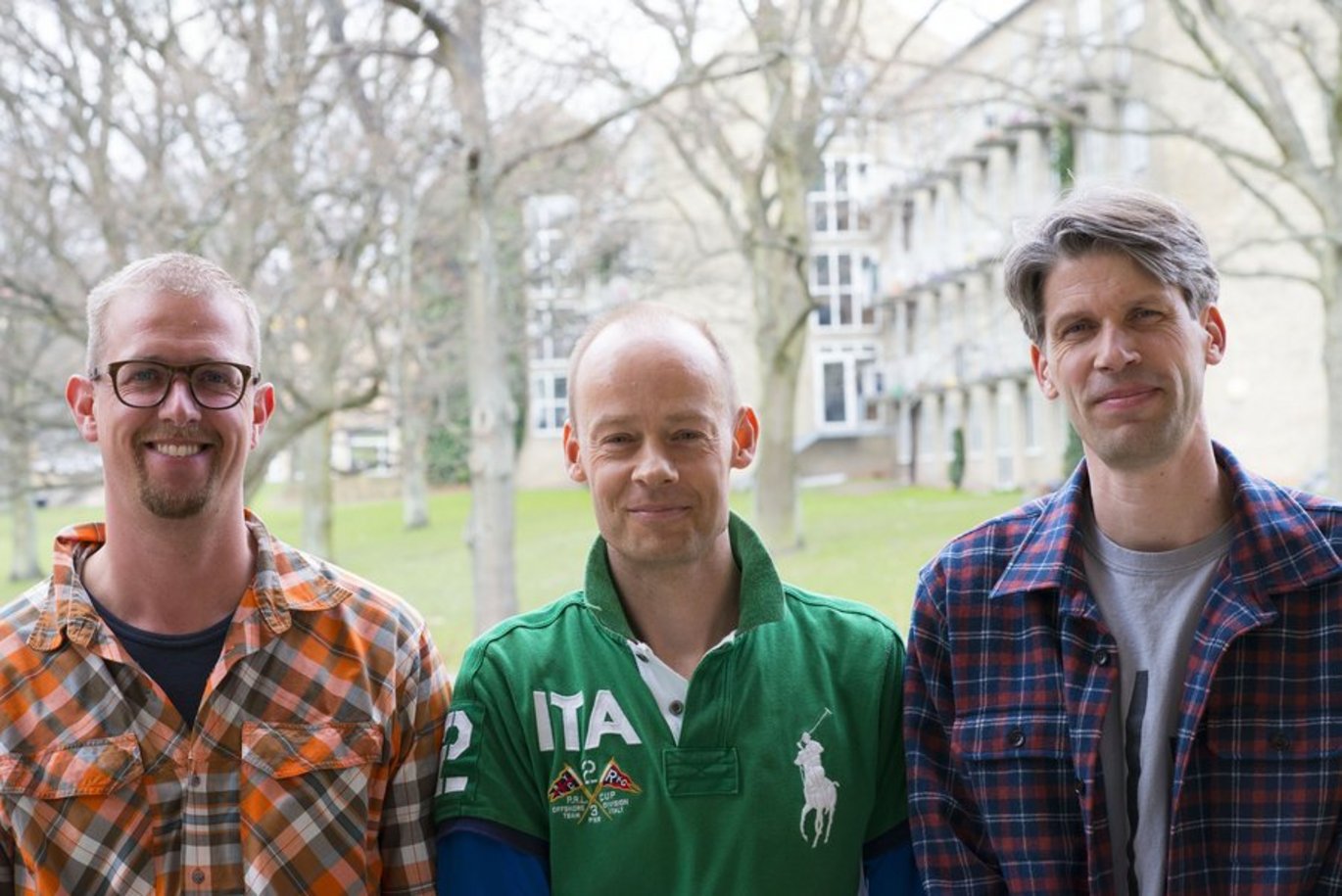 Bevillingsmodtagerne. Fra venstre: Lars Aagaard, Thomas Corydon og Jacob Giehm Mikkelsen.